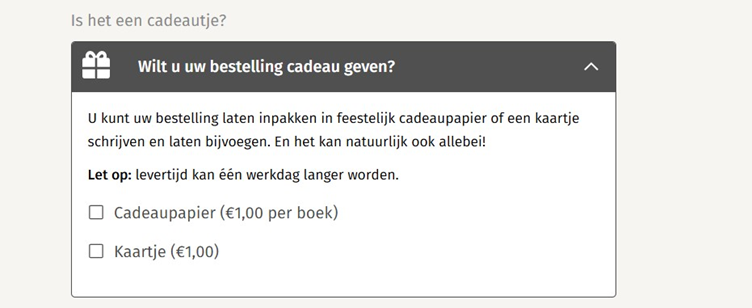 Cadeaupapier en kaartje