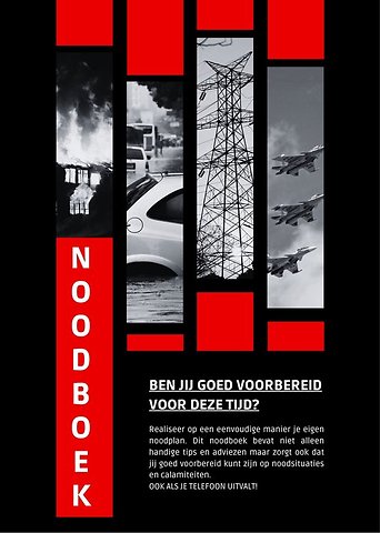 NOODBOEK - brochure- informatie en tips voor noodsituaties - zelfhulp - noodpakket - boek - crisis - huishouden - gezin