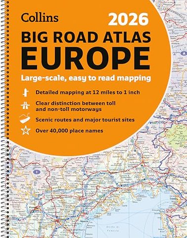 Collins Big Road Atlas Europe 2026 (A3 Spiral)