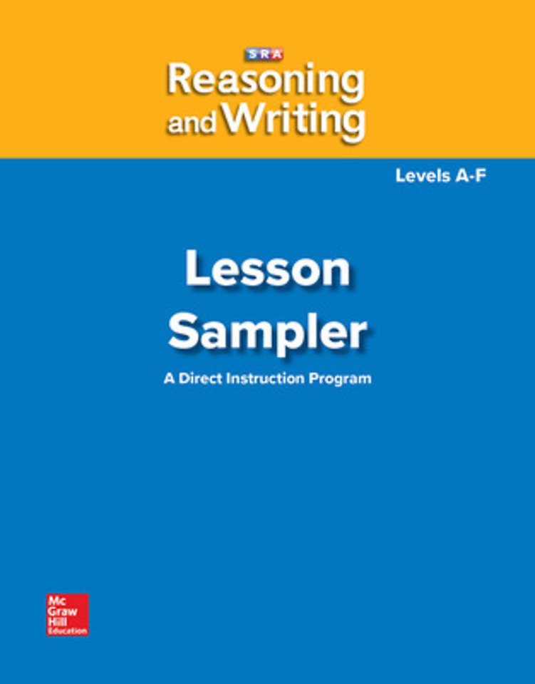 Reasoning and Writing Levels A-F, Lesson Sampler