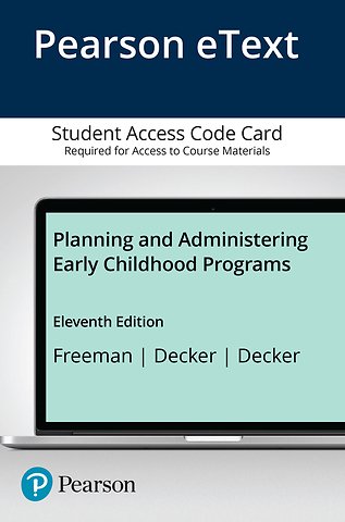 Planning and Administering Early Childhood Programs -- Enhanced Pearson eText