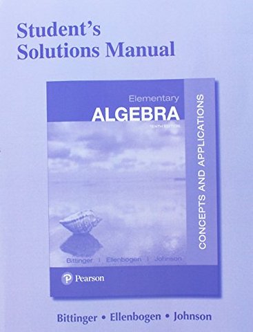 Student Solutions Manual for Elementary Algebra