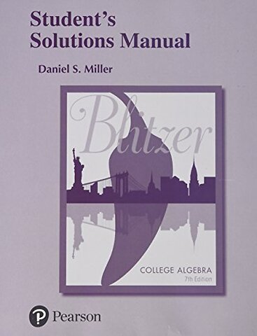 Student Solutions Manual for College Algebra