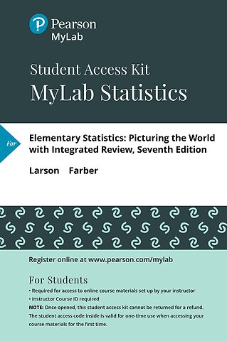 MyLab Statistics with Pearson eText (up to 24 months) Access Code for Elementary Statistics
