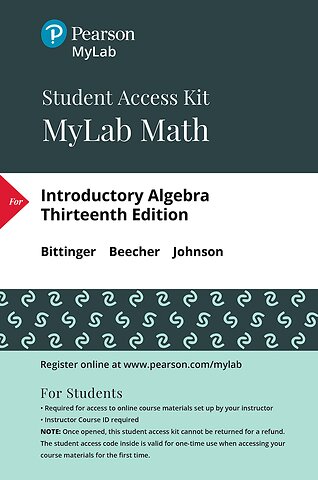MyLab Math Access Code (24 Months) for Introductory Algebra