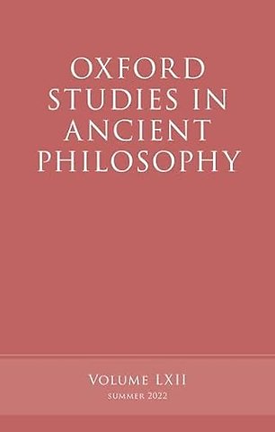 Oxford Studies in Ancient Philosophy, Volume 62