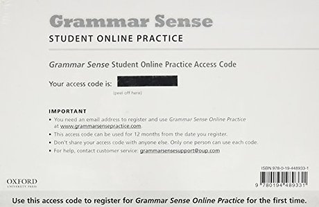 Grammar Sense: (All levels): Online Practice Access Code Card