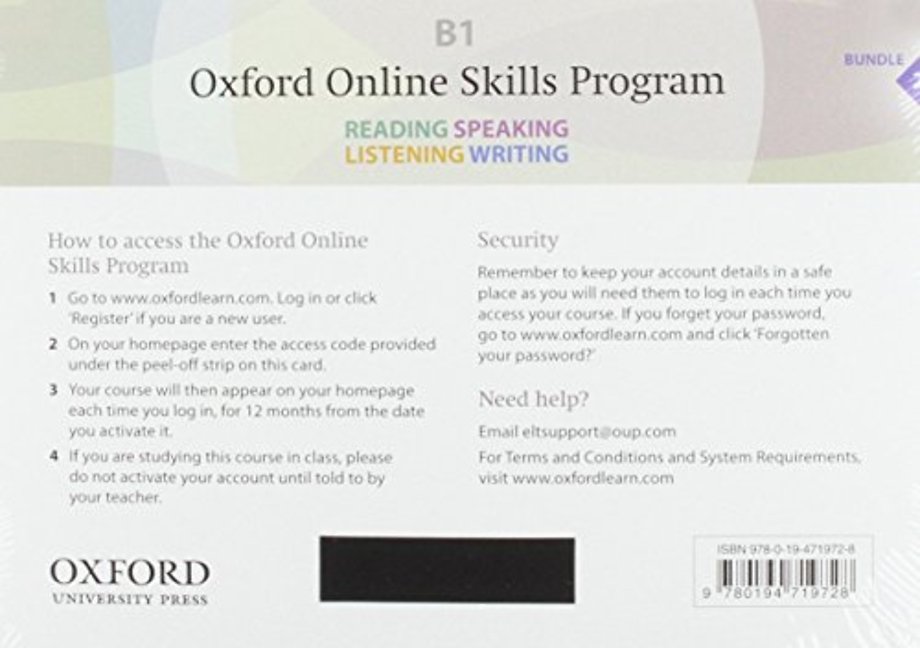 Oxford Online Skills Program: B1,: General English Bundle 2 - Card with Access Code