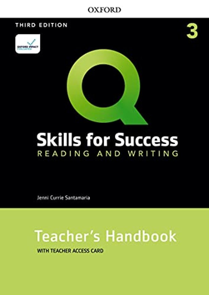 Q: Skills for Success: Level 3: Reading and Writing Teacher's Handbook with Teacher's Access Card