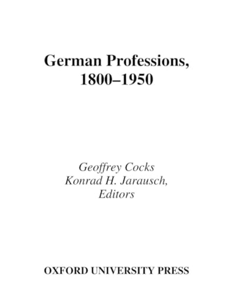 German Professions, 1800-1950
