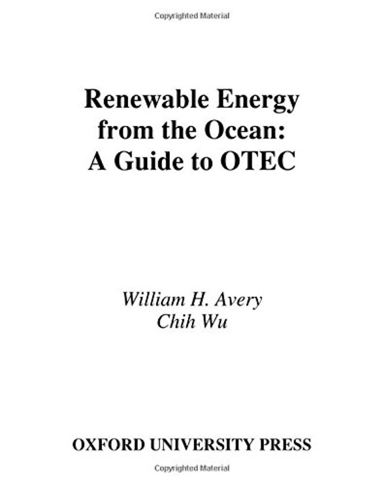 Renewable Energy from the Ocean