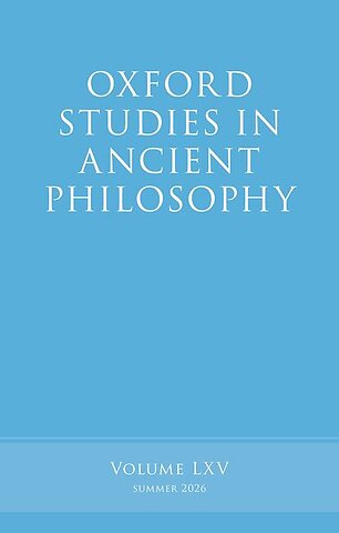 Oxford Studies in Ancient Philosophy