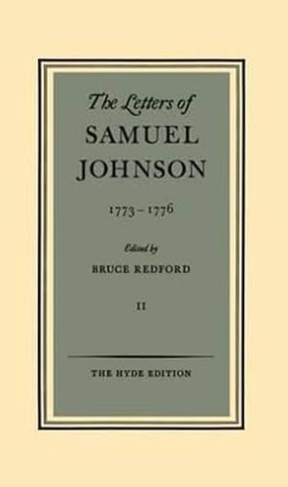 The Letters of Samuel Johnson: Volume II: 1773-1776