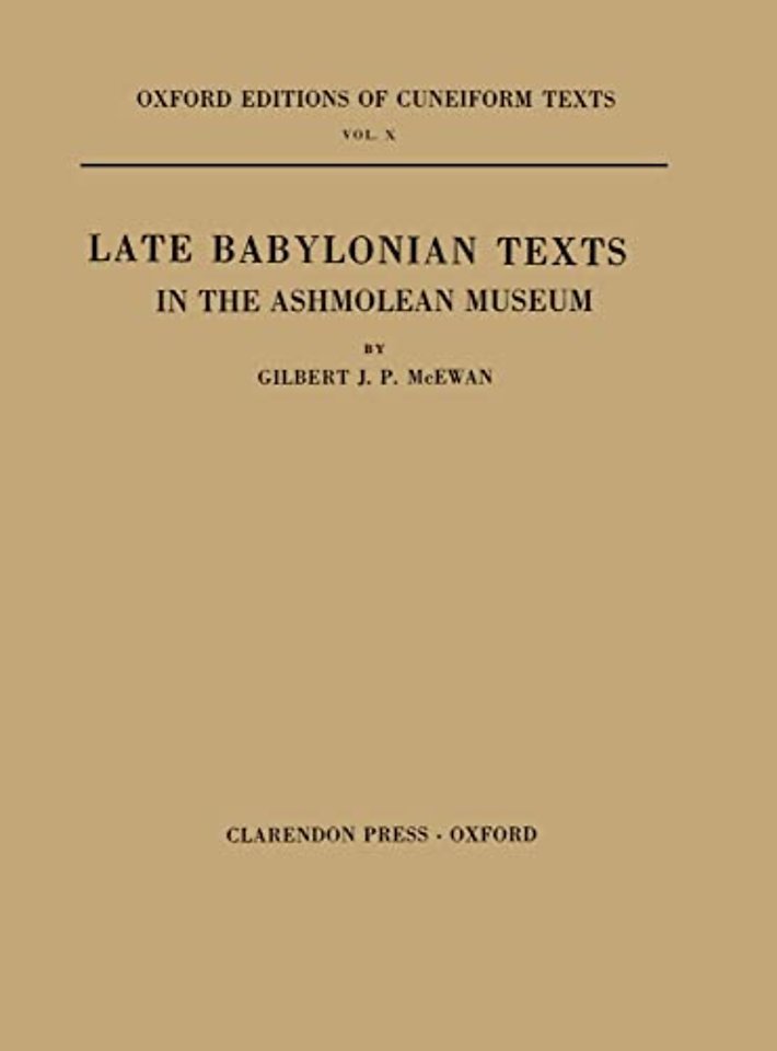 Late Babylonian Texts in the Ashmolean Museum