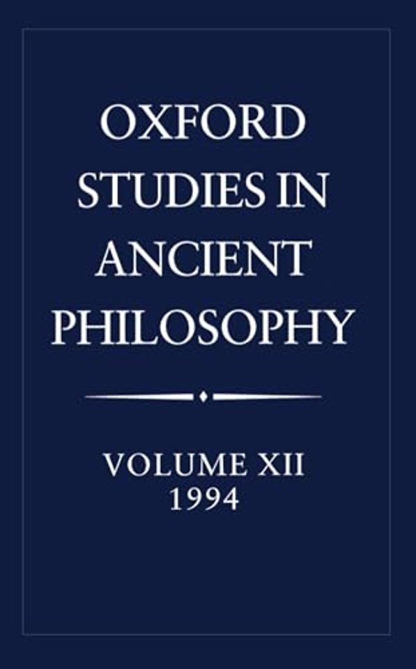 Oxford Studies in Ancient Philosophy: Volume XII: 1994
