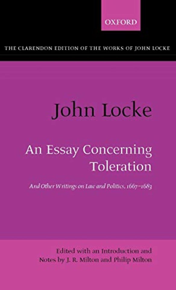 John Locke: An Essay concerning Toleration