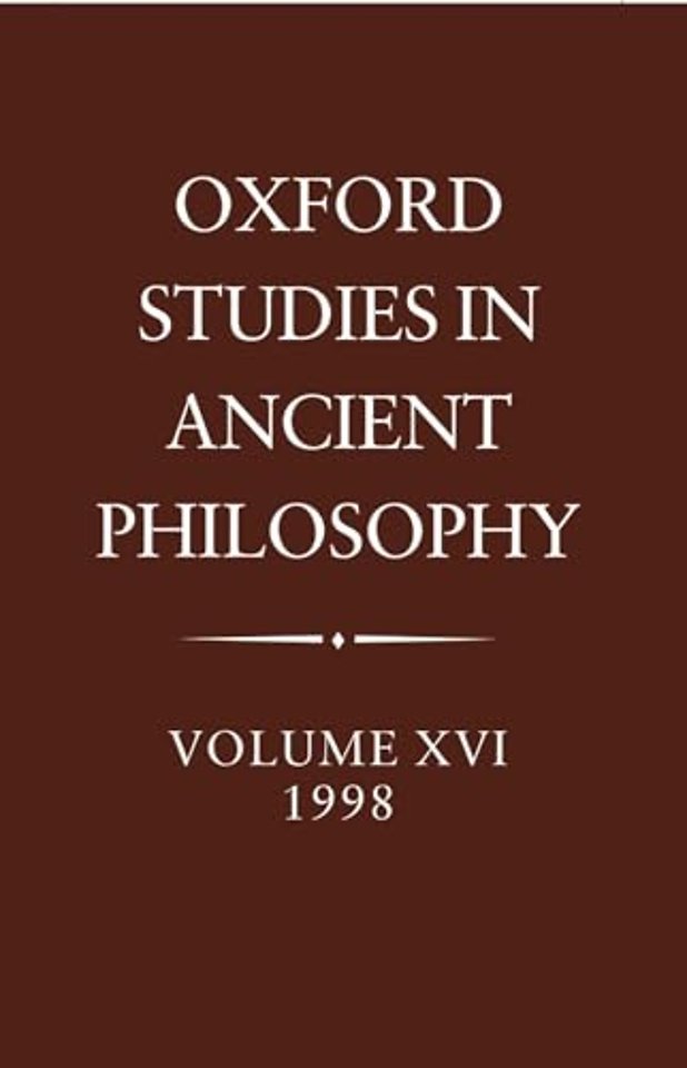 Oxford Studies in Ancient Philosophy: Volume XVI, 1998