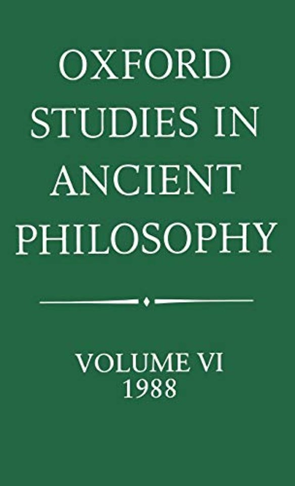 Oxford Studies in Ancient Philosophy: Volume VI: 1988