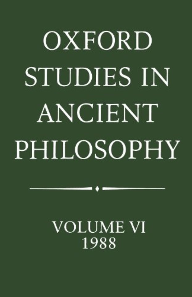 Oxford Studies in Ancient Philosophy: Volume VI: 1988