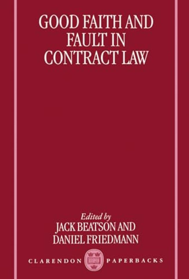 Good Faith and Fault in Contract Law