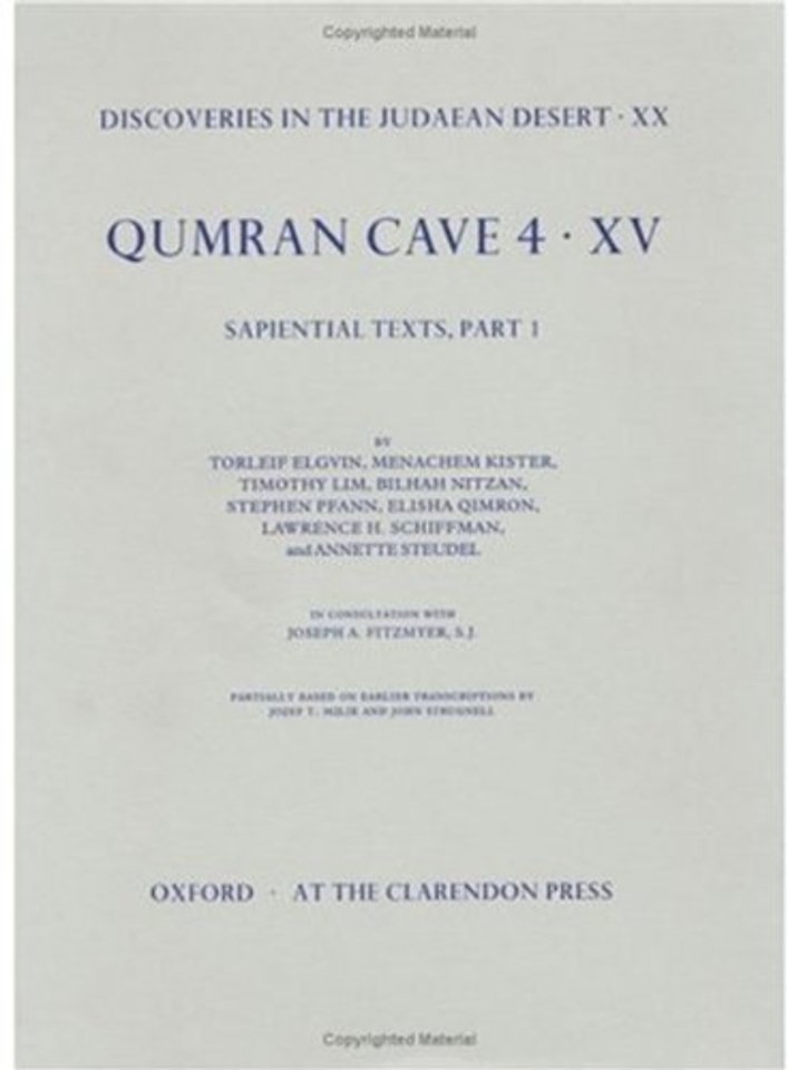 Discoveries in the Judaean Desert: Volume XX. Qumran Cave 4: XV