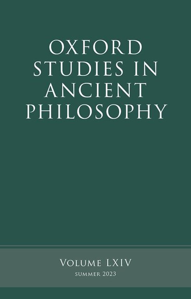 Oxford Studies in Ancient Philosophy