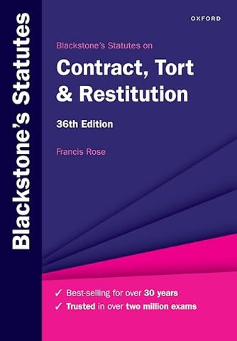 Blackstone's Statutes on Contract, Tort & Restitution
