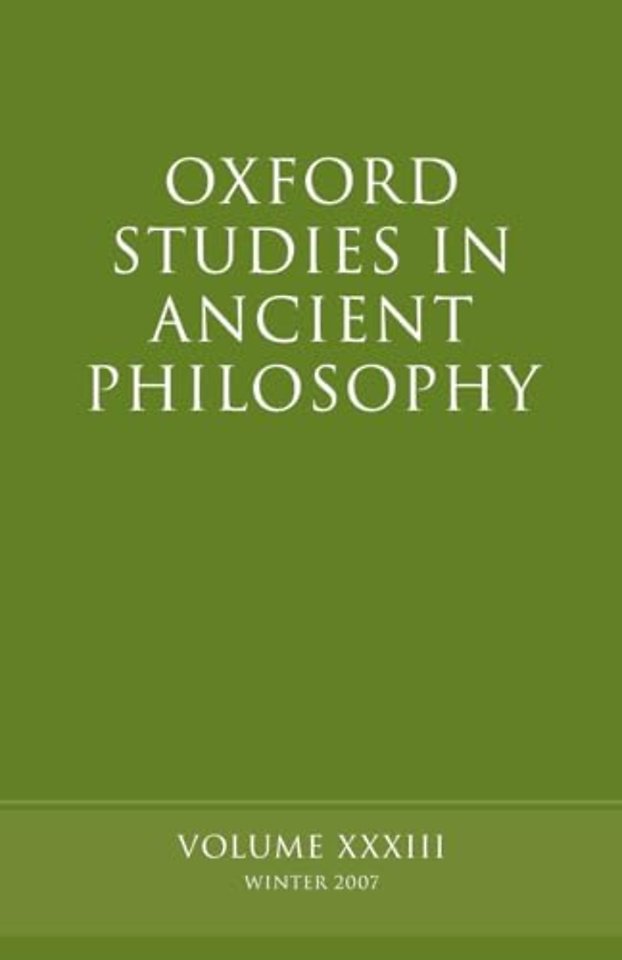 Oxford Studies in Ancient Philosophy XXXIII