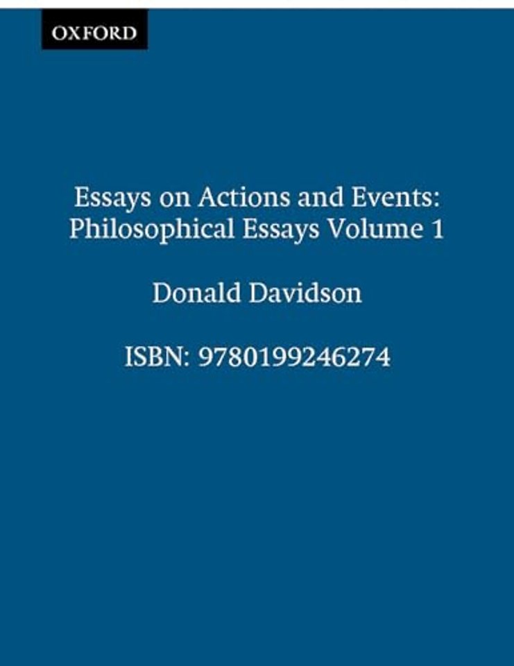 Essays on Actions and Events