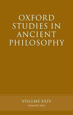 Oxford Studies in Ancient Philosophy, Volume XXIV