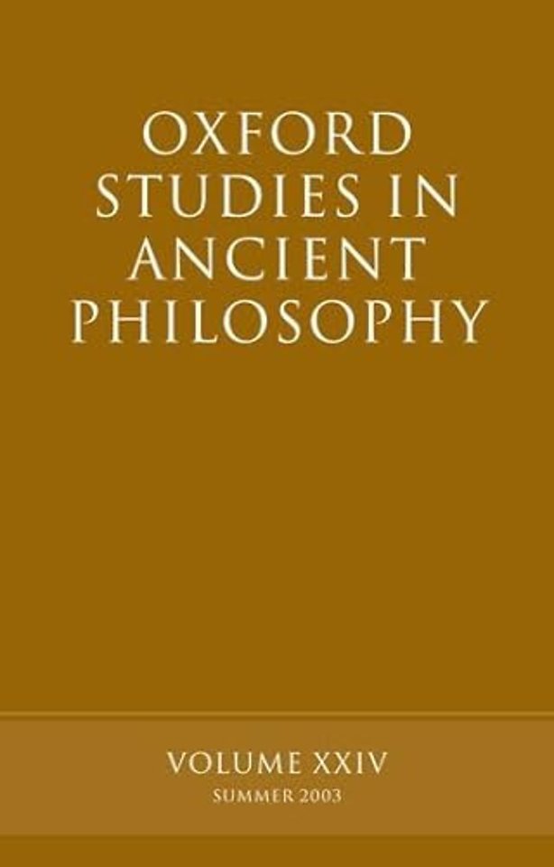 Oxford Studies in Ancient Philosophy, Volume XXIV