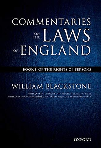 The Oxford Edition of Blackstone's: Commentaries on the Laws of England