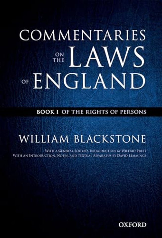 The Oxford Edition of Blackstone's: Commentaries on the Laws of England