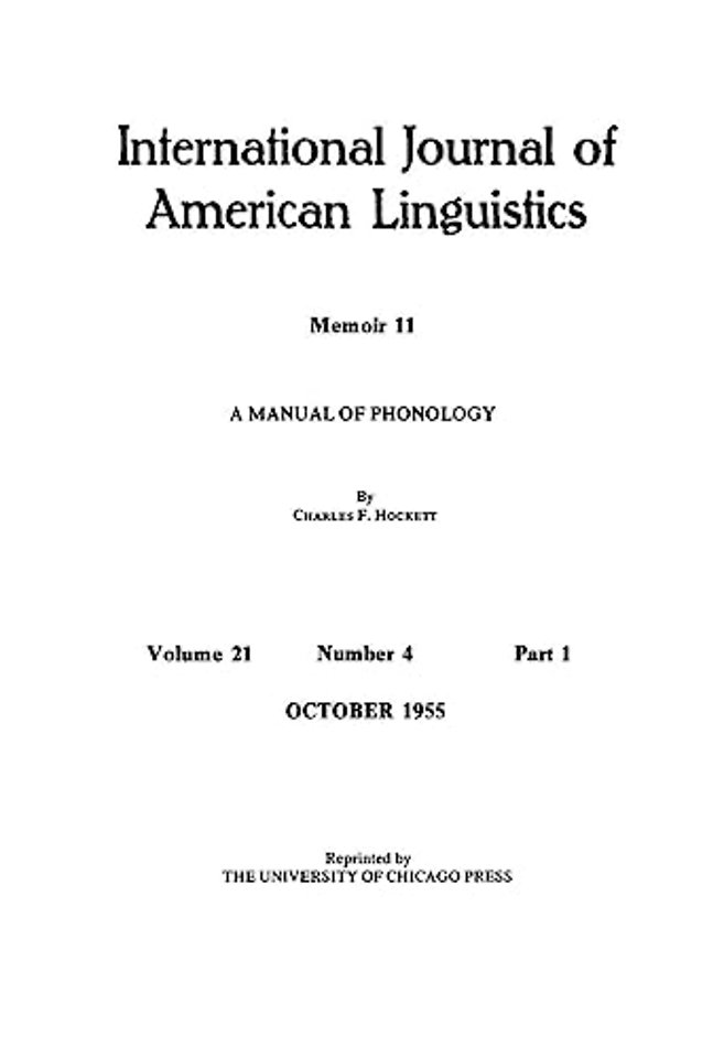 A Manual of Phonology