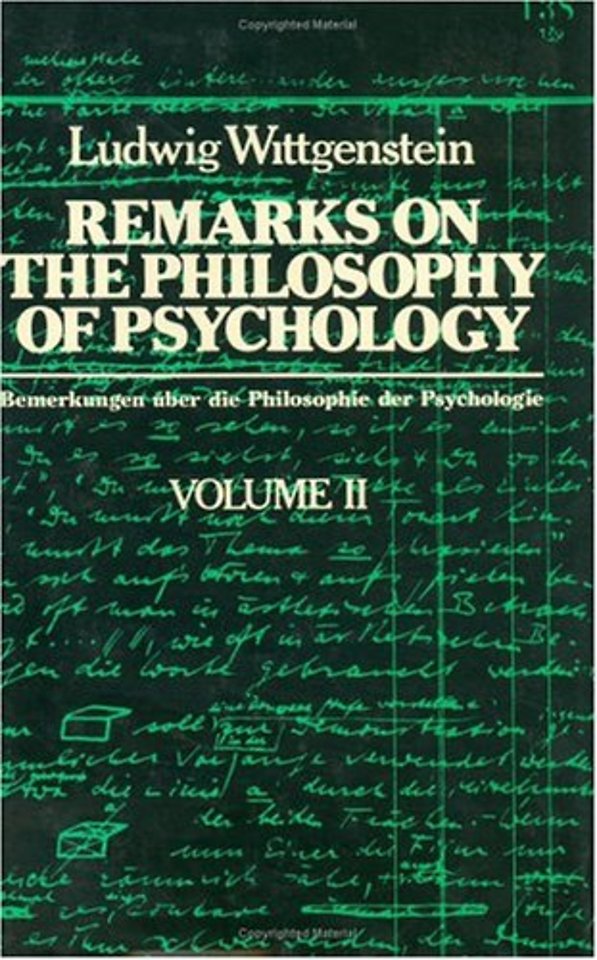 Remarks on the Philosophy of Psychology V 2 (Cloth)