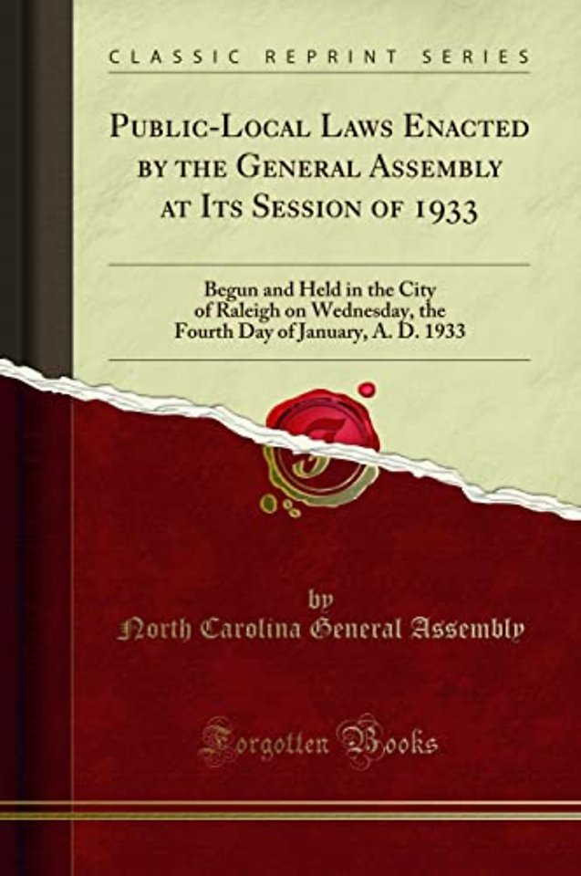 Public-Local Laws Enacted by the General Assembly at Its Session of 1933