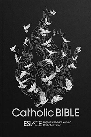 ESV–CE Catholic Bible, Black Hardback, Silver Foiled Dove, British Liturgical Bible, Silver Ribbon Marker, ESV–CE, Hardback, Standard size