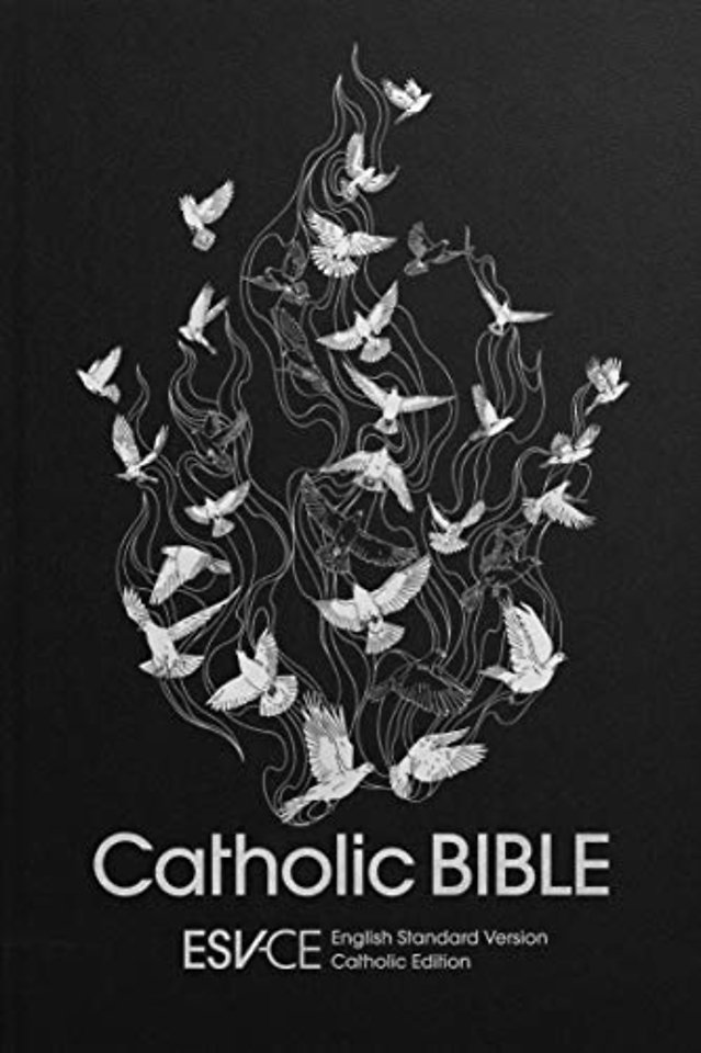 ESV–CE Catholic Bible, Black Hardback, Silver Foiled Dove, British Liturgical Bible, Silver Ribbon Marker, ESV–CE, Hardback, Standard size