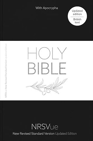 NRSVue Holy Bible with Apocrypha, Black Hardback, Silver Foiled Cover, Silver Ribbon Marker, British Text, NRSVue New Revised Standard Version