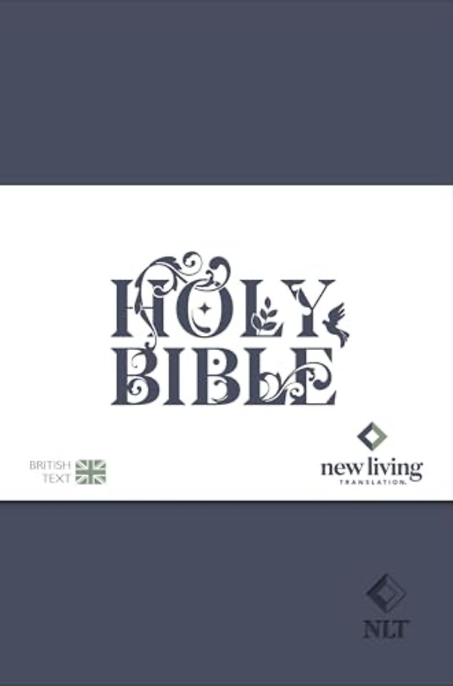 NLT Holy Bible, Navy Blue Flexiback, Leather–Feel, Debossed Detailing, British Text, NLT New Living Translation, Flexiback, Standard size