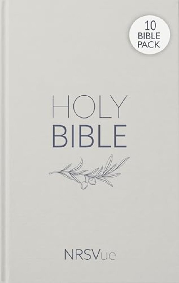 NRSVue Holy Bible, Pale Grey Hardback, Olive Illustration, British Text, NRSVue New Revised Standard Version Updated Edition, Hardback, Person