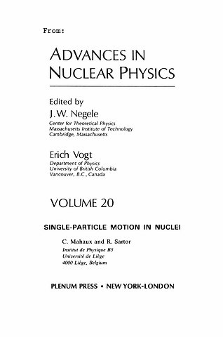 Advances in Nuclear Physics