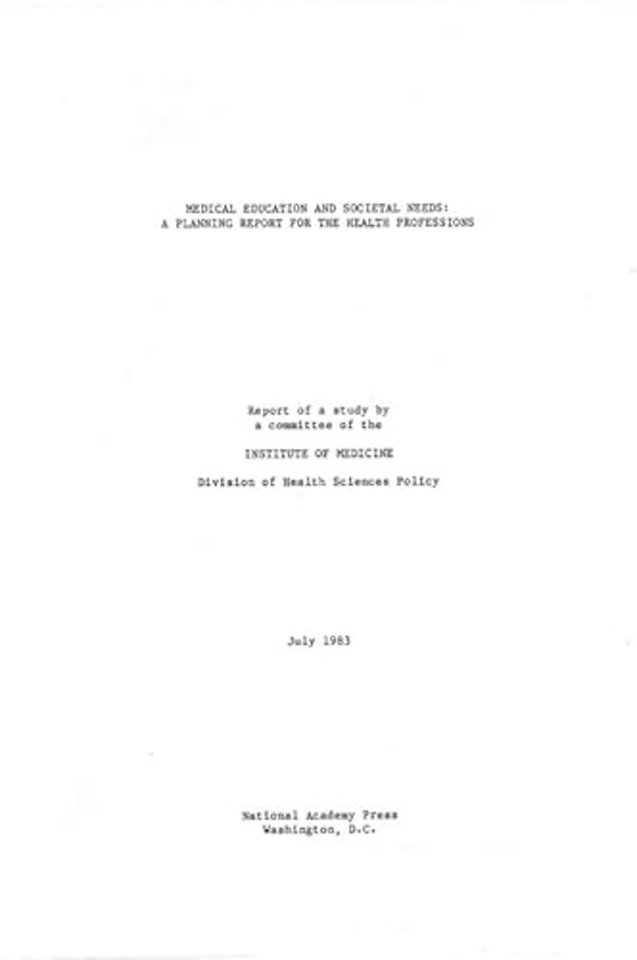 Medical Education and Societal Needs