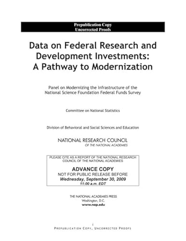 Data on Federal Research and Development Investments