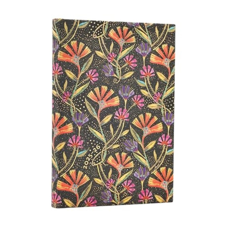2026 Wild Flowers (Playful Creations) Mini 18-month Horizontal Hardcover Flexi Dayplanner 2025-2026 (Elastic Band Closure)