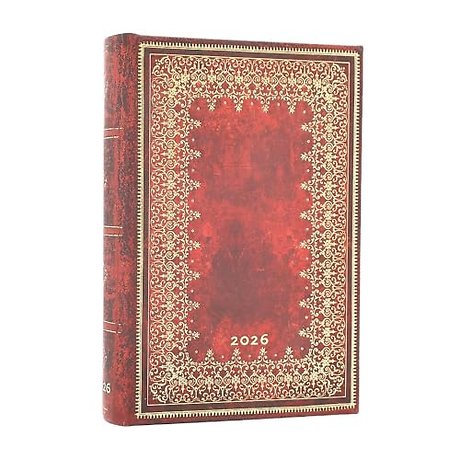 2026 Foiled (Old Leather Collection) Mini 12-month Day-at-a-Time Hardcover Flexi Dayplanner 2026 (Elastic Band Closure)