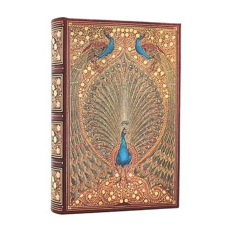 2026 Hafiz's Peacocks (Sangorski & Sutcliffe) Mini 12-month Day-at-a-Time Hardcover Flexi Dayplanner 2026 (Elastic Band Closure)