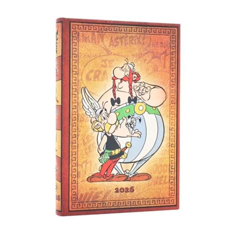 2026 Asterix & Obelix (The Adventures of Asterix) Mini 12-month Horizontal Hardcover Flexi Dayplanner 2026 (Elastic Band Closure)