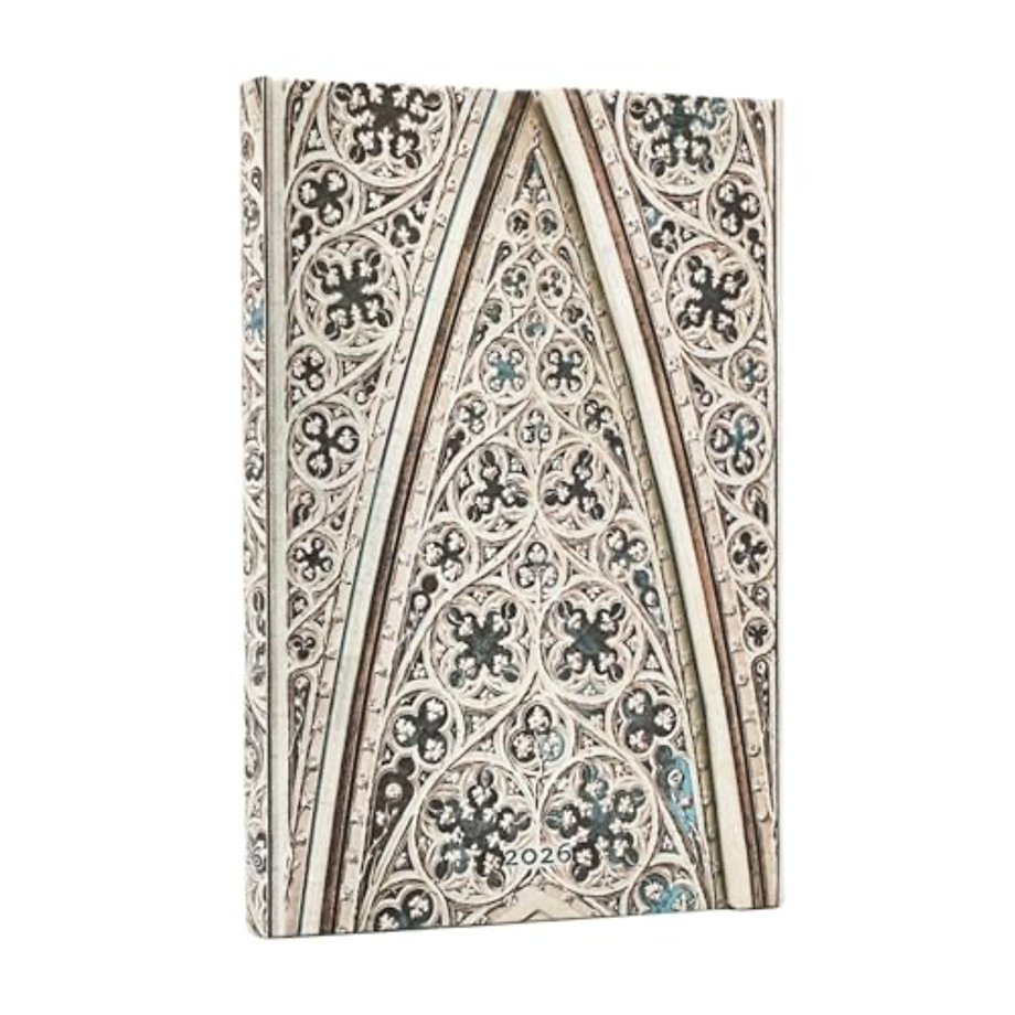 2026 Vault of the Milan Cathedral (Duomo di Milano) Mini 12-month Verso Hardcover Flexi Dayplanner 2026 (Wrap Closure)