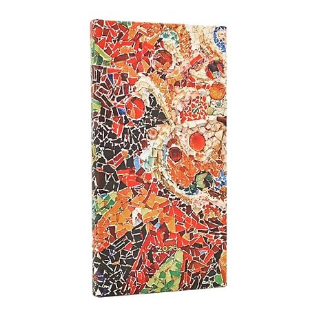 2026 Gaudi's Sun (Gaudi’s Mosaics) Slim 12-month Horizontal Hardcover Flexi Dayplanner 2026 (Elastic Band Closure)